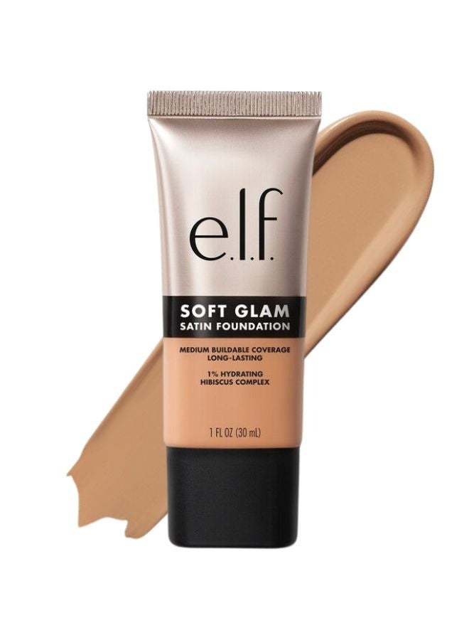 elf e.l.f. Soft Glam Satin Foundation – 34 Medium Cool, Medium Buildable Coverage, Natural Satin Finish, Lightweight Long-Lasting Liquid Foundation, 30ml, Vegan & Cruelty-Free - Image 1